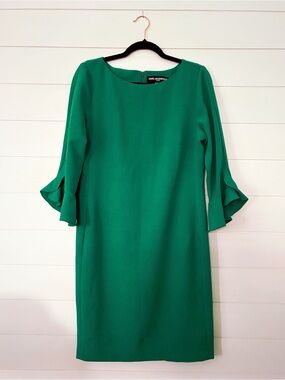 Karl Lagerfeld Green Bell Sleeve Sheath Dress